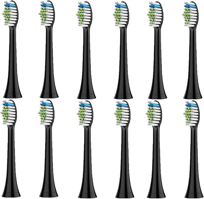 4pcs Replacement Brush HeadCompatible for PH Sonic Care Diamondclean Electric Toothbrush(12 Black)