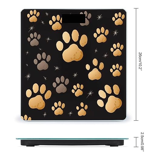 Dog Paw Print Scale for Body Weight Digital Bathroom Scale Toughened Glass High Precision Scales for Body Weight with Large LCD Backlight Display Weight Scales