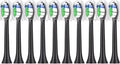 Brush Heads 10PCS Compatible for H X3/6/8/9 Series Toothbrush Vacuum Sealed Packaged Replacement Toothbrushes(10PCS-W2-black)