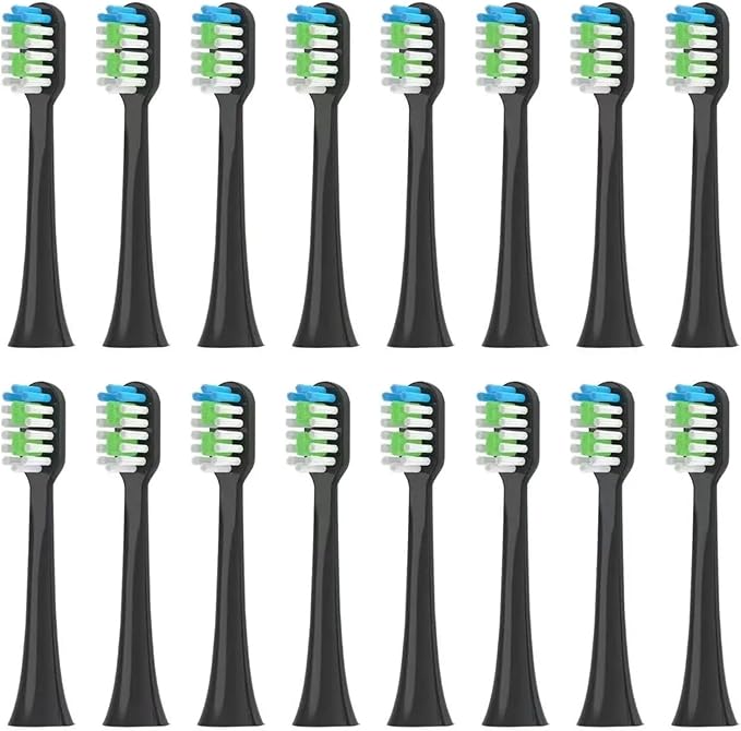 Replacement Toothbrush HeadsCompatible for Sarmocare S100 S200 S600 S700 S800 S900 S710 S820 S910 Electric(16pcs Black)