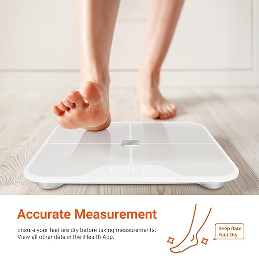 iHealth Nexus Smart Scale for Body Weight Bluetooth Digital Bathroom Scale Body Fat and Muscle Body Composition Monitor Health Analyzer for BMI Compatible for iOS &amp Android Accurate to 0.1lb-Whi