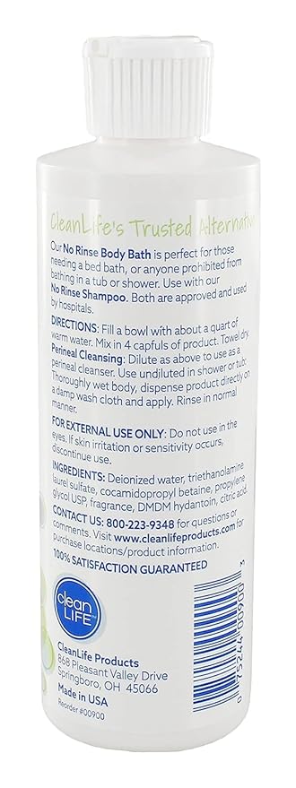 No-Rinse Body Bath 8 OZ (PACK OF 2)