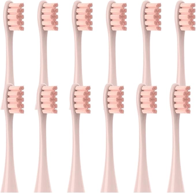 Compatible for Replacement Brush Heads for X/X PRO/ Z1/ F1/ One/Air 2 /SE Toothbrush Soft Bristle Nozzles Refill(12Pink)
