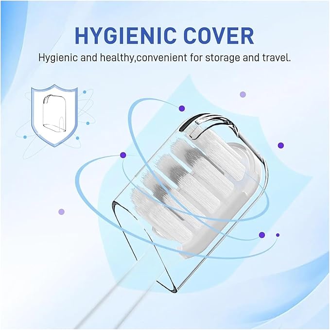 10 Pcs/Pack Replacement Toothbrush Heads Compatible for Laifen Wave Electric for Sensitive Gum Care Transparent