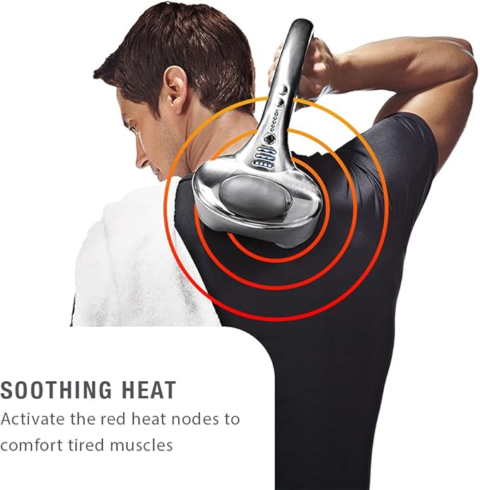 Brookstone B-HHP-650J Cordless Neck Back Percussion Massager Deep Kneading Dual-Node Portable Light-Weight Rechargeable Brookstone Max 2 Silver ()
