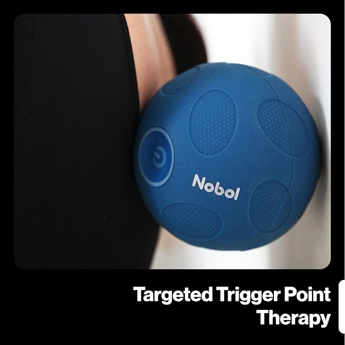 Muscle Recovery Kit | MyoSphere Vibration Massage Ball &amp MyoBelt Accessory | Target deep Muscle Layers Easing Tension in The Back Neck Shoulders arms HIPS Glutes and Legs. (Nobol Blue)