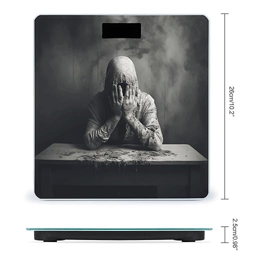 White Character Style Scale for Body Weight Anti-Slip Tempered Glass Digital Bathroom Scales Clear LCD Display Weighing Scale Safe Rounded Corners Smart Scales