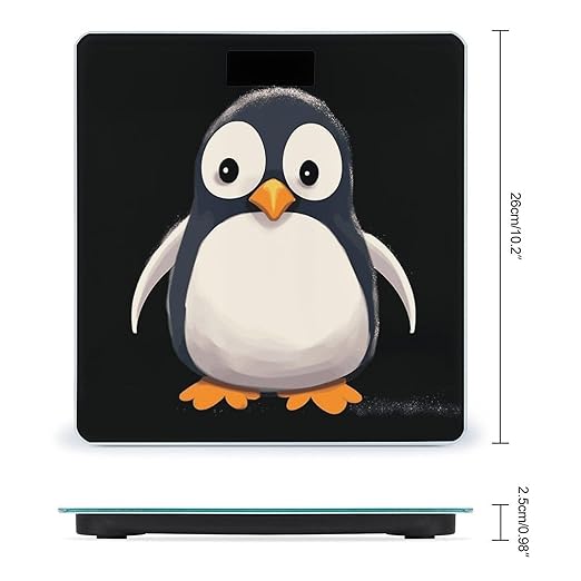 Cute Penguin Weight Scale Digital Electronic Scales Bathroom Scale Larg LCD Backlight Display High Precision MeasurementsTempered Glass