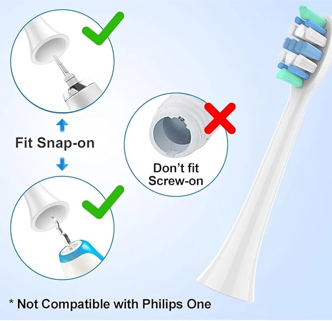 8pcs Replacement Toothbrush Heads Compatible with Philips Sonicare Replacement Electric Brush Head 4100 6500 6100 7500 5300 1100