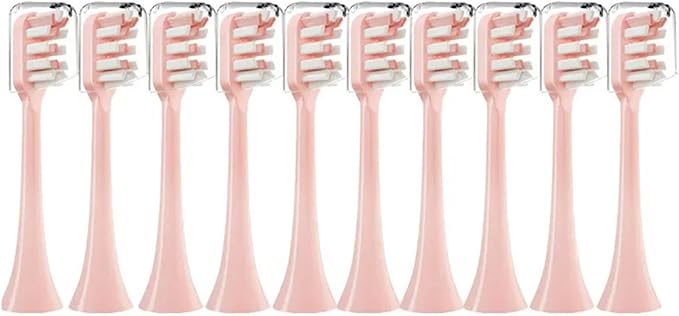 Replacement Brush Heads Compatible for X3 X5 V1 X3U 5-10pcs Bristle Electric Toothbrush Sealed Packed(10 Pink)