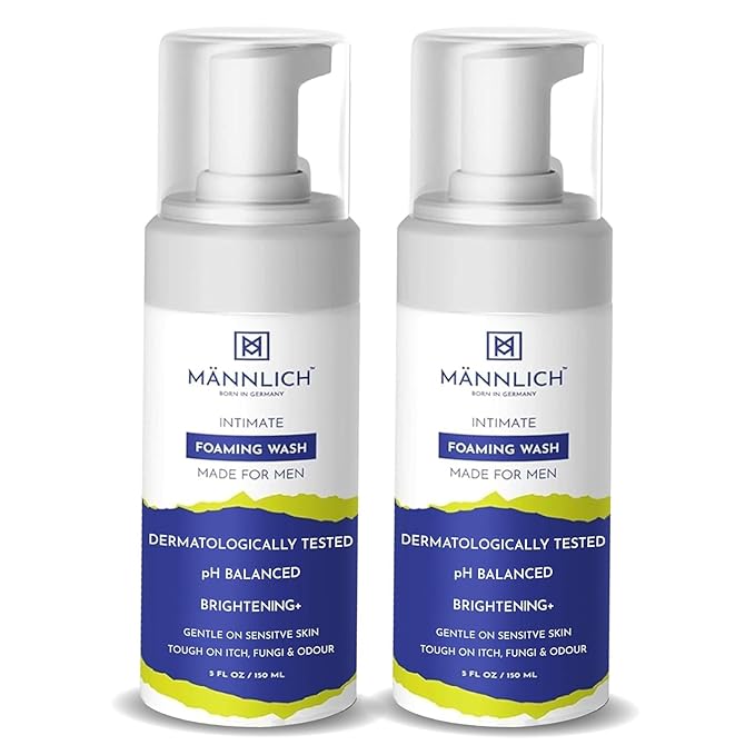 Mannlich Intimate Wash (2-Pack) - 150ml | Fights Odour Itch &amp Fungal Growth | Tea Tree Neem pH Balanced