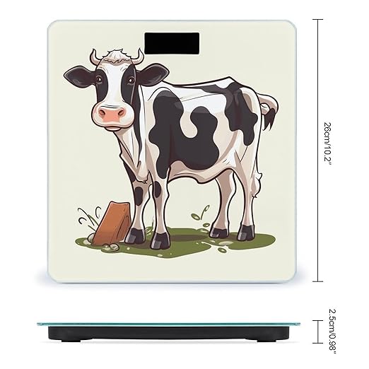 Dairy Cow Bathroom Scale for Body Weight 400 Lb Weight Scale with High Precision Sensors Tempered Glass Highly Accurate Digital Weighing Machine for People