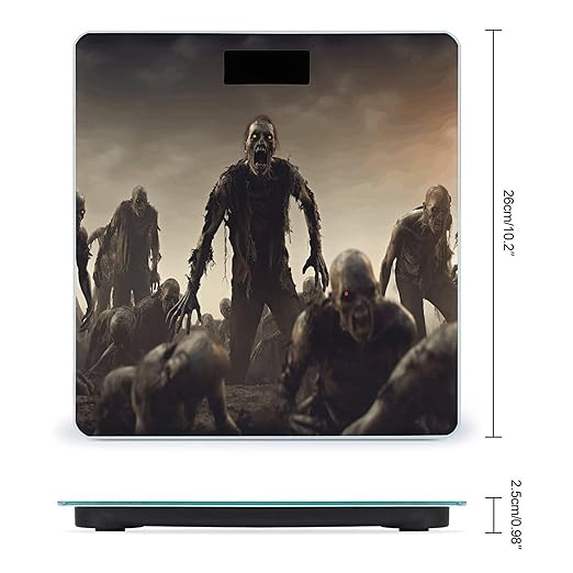 Many Zombie Bathroom Scale Large LCD Backlight Display Digital Scale Rounded Corners Body Scales Automatic Power On/Off Bathroom Scales for Home Bedrooms