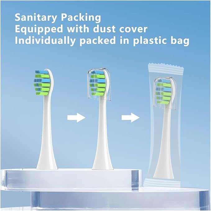 Replacement Toothbrush Heads with Covers for 7am2m AM101/AM105 Electric10 Pack(Black)