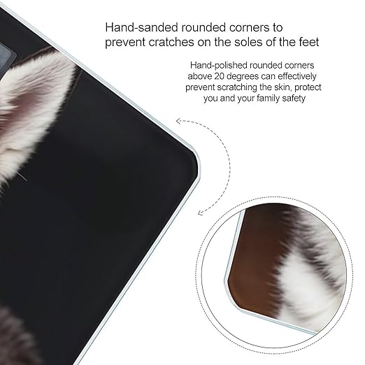 Cute Husky Dog Scale for Body Weight Accurate Digital Bathroom Scale Toughened Glass High Precision Scales Smart Weight Scales with Large LCD Backlight Display Weighing Machine