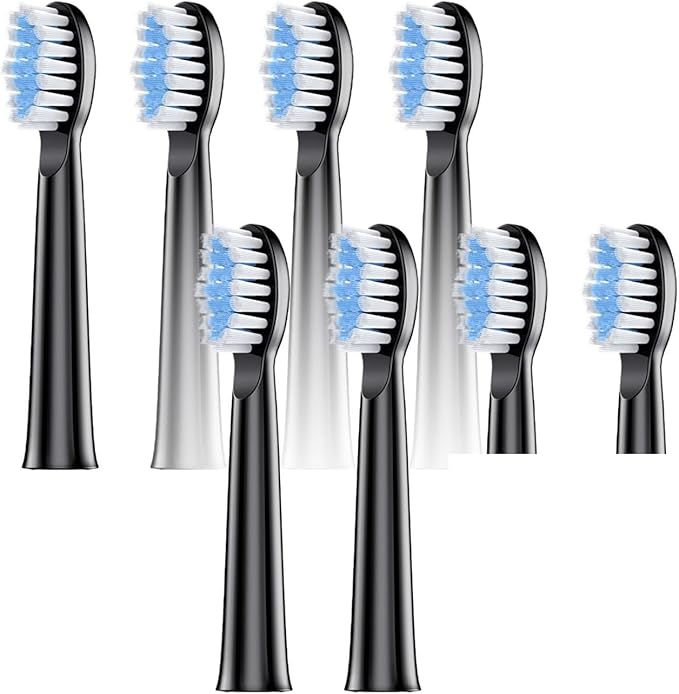 Replacement Brush Head Compatibility for YD07 Toothbrush Soft Bristle 4/8/12/18 Pcs(YD07BLACK-STx8)