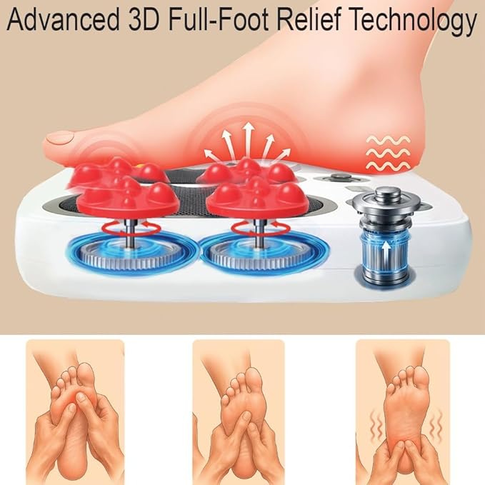 DR. WELL Wireless Foot Massager with Shiatsu &amp Vibration — Portable Foot Massage Pad for Tired Feet Foot Comfort &amp Relaxation 3 Modes &amp 3 Intensities Rechargeable Auto Shut-Off