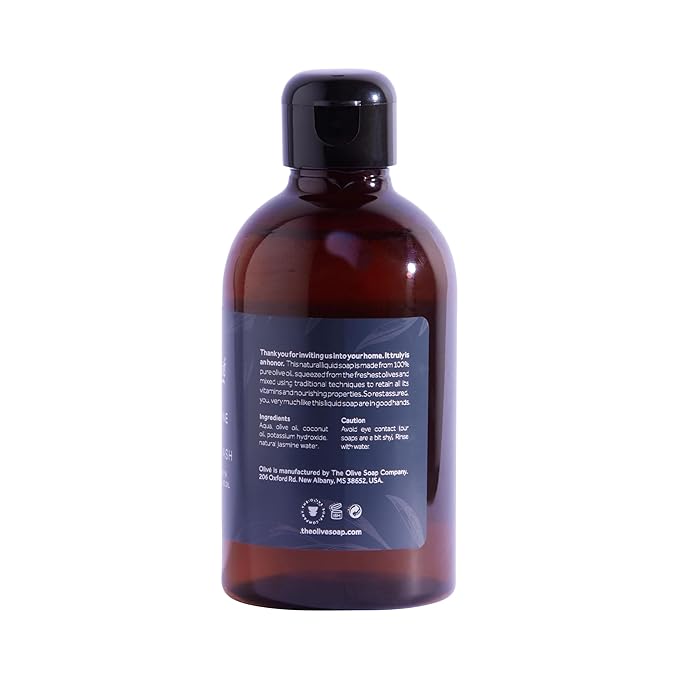 100% Pure Olive Oil Body Wash with Jasmine Scent – Made with Natural Ingredients | Gentle Cleansing &amp Hydrating Shower Gel for Soft Smooth Healthy-Looking Skin | 300ml Bottle