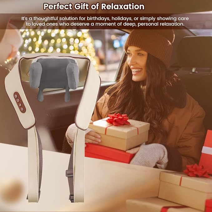 Neck and Shoulder Massager with Heat 6D Shiatsu Deep Tissue Massager for Pain Relief Cordless Kneading Massager for Muscle Soreness in Back Leg &amp Shoulder
