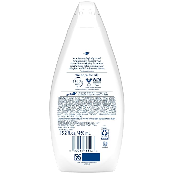 Dove Body Wash Fresh Care 3-Pack – Revitalizing &amp Moisturizing Cleanser for Smooth Soft Skin 15.2 Oz Ea