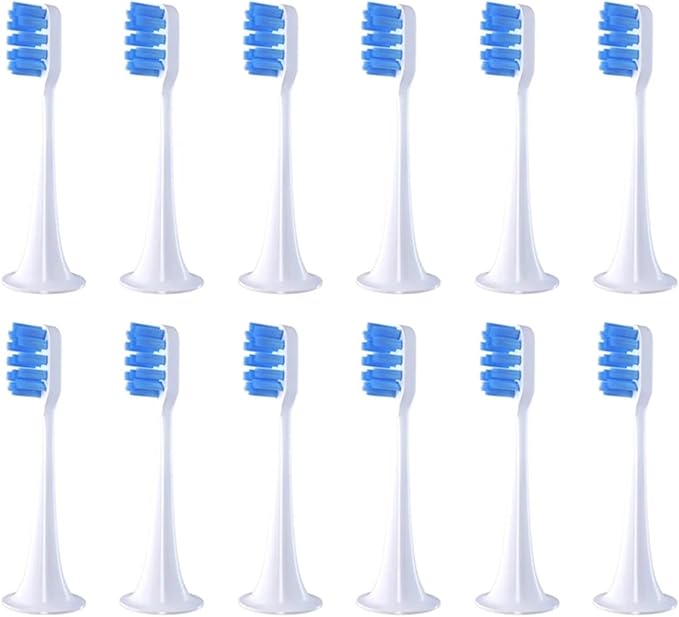 Compatible for 12pcs T300/500 Replacement Brush Heads Toothbrush Soft Bristle Suitable Nozzles(12pcs Blue)