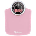 Adamson Hybrid 2-in-1 Analog &amp Digital Weighing Scale for Body Weight up to 400lbs - Thick Tempered Glass - Extra Large Display - Easy to Read Digital Bathroom Scale - New - Pink