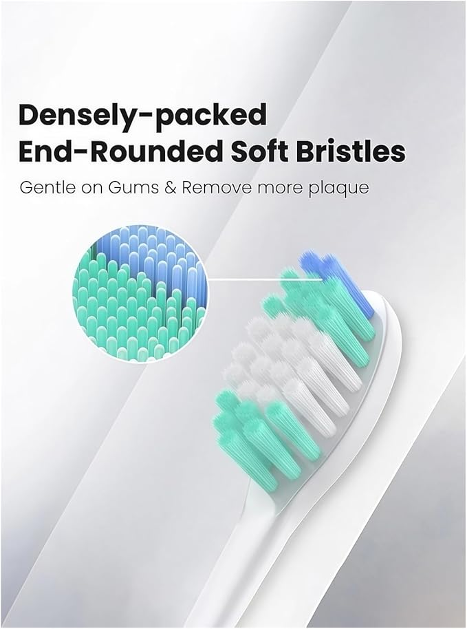 10 Pieces Replacement Brush Heads Compatible with Aquasonic Series Electric Toothbrush Soft Bristle Deep Clean Teeth(8pcs Black)