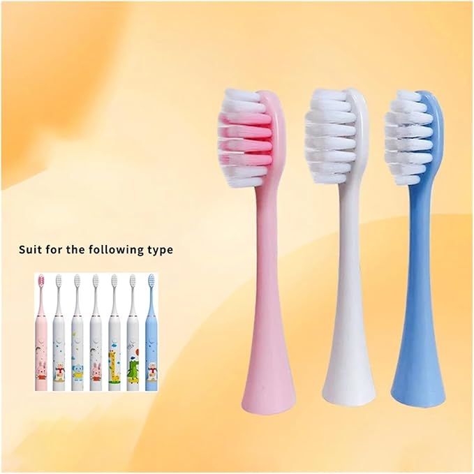 Compatible For4 Pieces Replacement Brush Heads for Children Sonic Electric Toothbrush Cartoon for Kids Rechargeable 5 Modes Teeth Tooth(Blue)