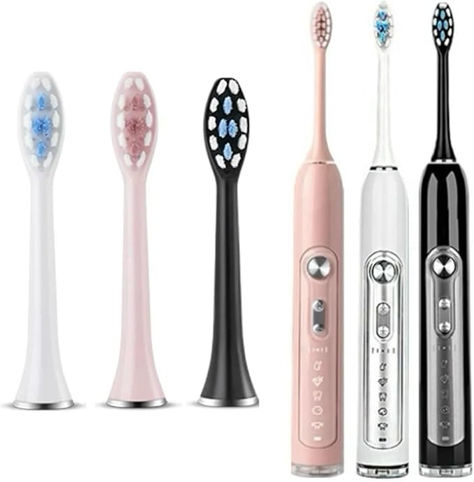 8pcs Replacement Toothbrush Heads Compatible for Revyline RL010 Electric Accessories Nozzles Bristles(8PCS Black)