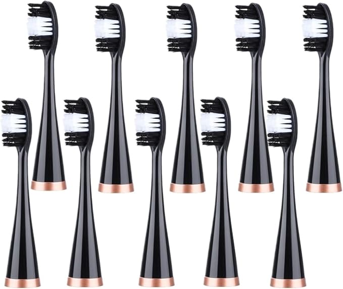 10/8pcs Electric Toothbrush Replacement Heads for LC-H156/M07 Smart Tooth Brush(Black and White)