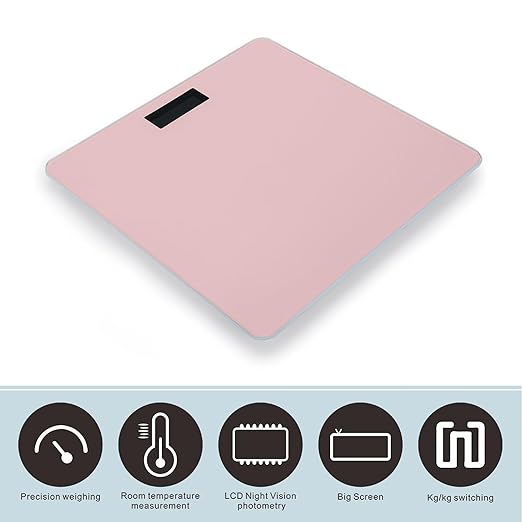 Men's Fashion Automatic Switch Digital Bathroom Weighing Scale Smart Scale Light Pink