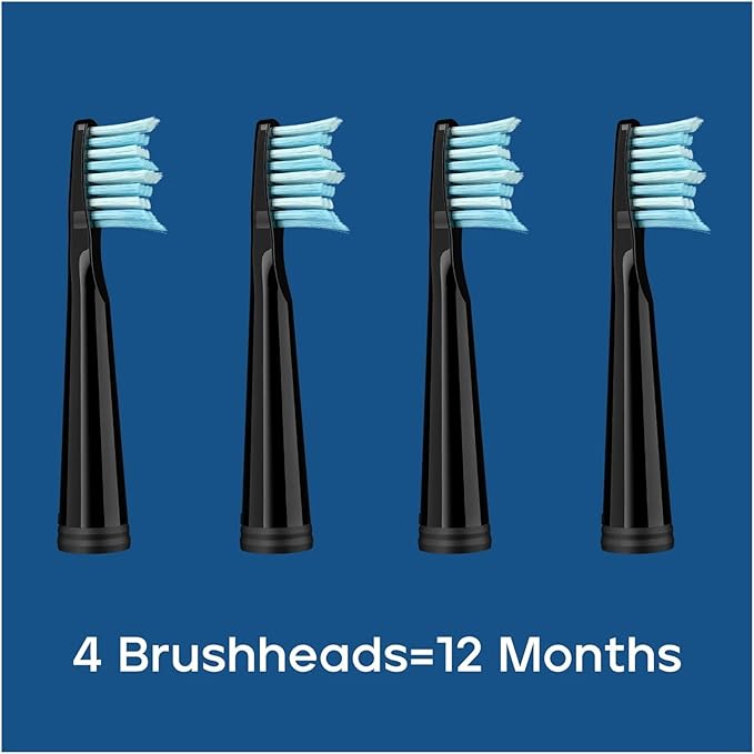 SG-D010 Replacement Brush Heads for SG-575 SG-958 and SG-551 Electric Toothbrush - Soft Bristles 4-Pack Deep Clean(SG-D010White)