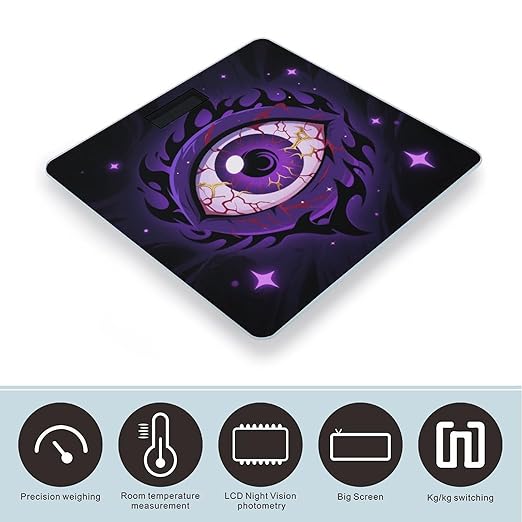 Evil Eye Weight Scale Cute Bathroom Scale for Body Highly Accurate Digital Weighing Machine for People Compact LCD Display Scales with Sturdy Toughened Glass Scales