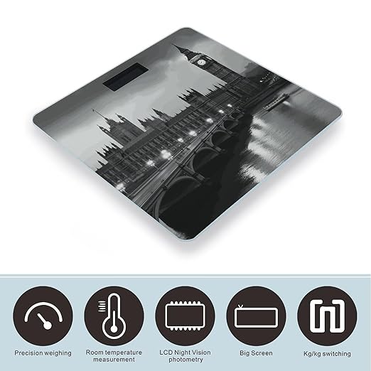 London Smart Scale for Body Weight Accurate Bathroom Scale with LED Display Digital Weight Scales Weighing Machine High Precision Scales for Bath Home