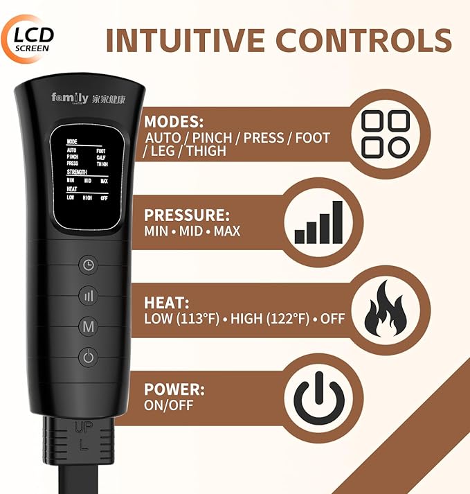 Leg Massager with Heat and Compression‎ Leg Compression Machine &amp Compression Boots for Circulation – 6 Modes &amp 3 Intensity Levels for Pain Relief Gifts for Women Men &amp Seniors