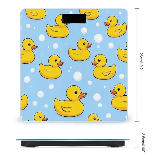 Men's Fashion Automatic Switch Digital Bathroom Weighing Scale Smart Scale Yellow Rubber Ducks Soap Bubbles Blue