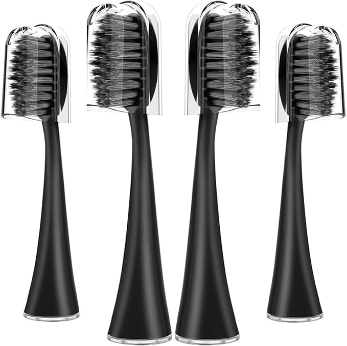 Compatible for Seago SG-540 Replacement Toothbrush HeadsCleaning Deep Tooth Gaps(4BLACK)