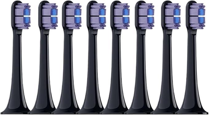 4/8PCS Replacement Brush Heads Compatible for MIJIA T700 Sonic Electric Toothbrush Bristle with Caps Sealed Pack(8 PCS Purple)