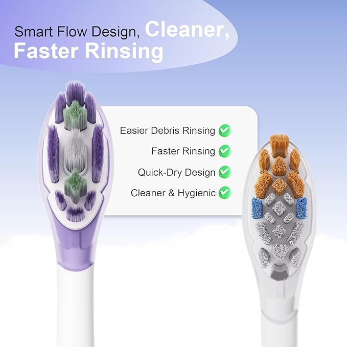 Replacement Toothbrush Heads Compatible with Philips Sonicare Click-on Handles Replacement Brush Head Electric Toothbrush Head 16 Pack