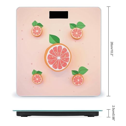 Cute Grapefruit Bathroom Scale for Body Weight LCD Display Digital Bathroom Scale Tempered Glass Bathroom Weight Scales Fashion Smart Scales for Home Bedroom 400 Lb