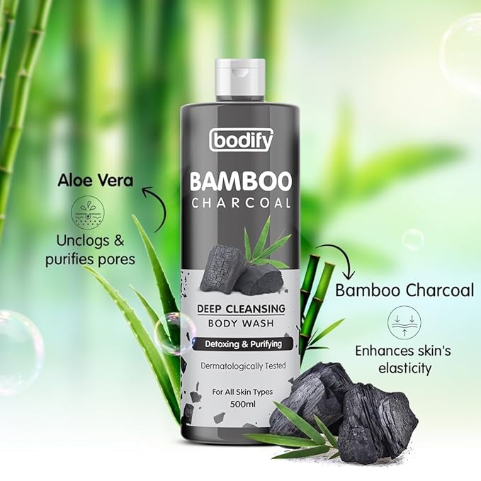 Charcoal Deep Cleansing Body Wash 500 Ml | Detoxing &amp Purifying | Paraben Free | All Skin Types