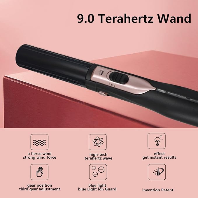 Terahertz Wand 9.0 Electric THZ Therapy Blower Portable Quantum Wellness and Body Massage Instrument Water Enhancement with Terahertz Frequency for Women and Men