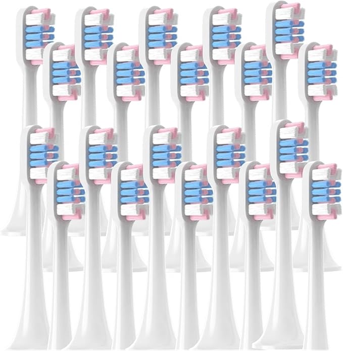 20/50PCS PCS Replacement Brush Heads Compatible for XIAOMI T300/T500/T700 Electric Toothbrush Nozzles(50WhiteBluePink)