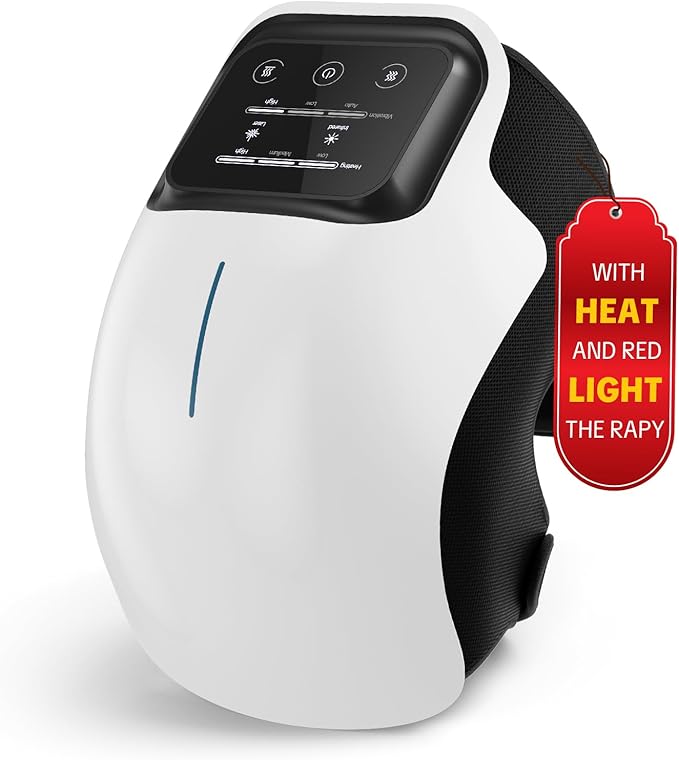 Knee Massager Cordless Heated Knee Massager with 3 Heating Levels 3 Vibration Modes LED Screen &amp Adjustable Straps Portable Massage with Heat for Knee Discomfort Ideal Gift for Men Women