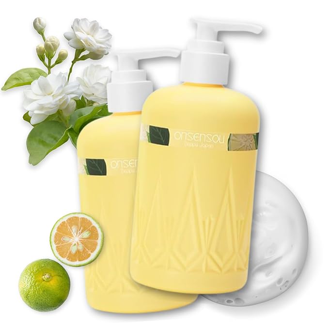 Moisturizing Body Wash for Dry Skin Women &amp Men Full Body Washes with Hot Spring Yeast Green Algae Extract &amp AHA from Japan Natural Body Wash Daily Use 2EA Each 10.1 Fl Oz
