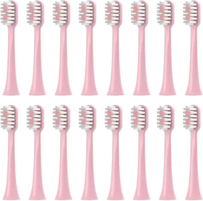 16pcs Replacement Toothbrush Heads Compatible for ROAMAN T3/T5/T10/T10S/T20/E7/V5(16pcs Pink)