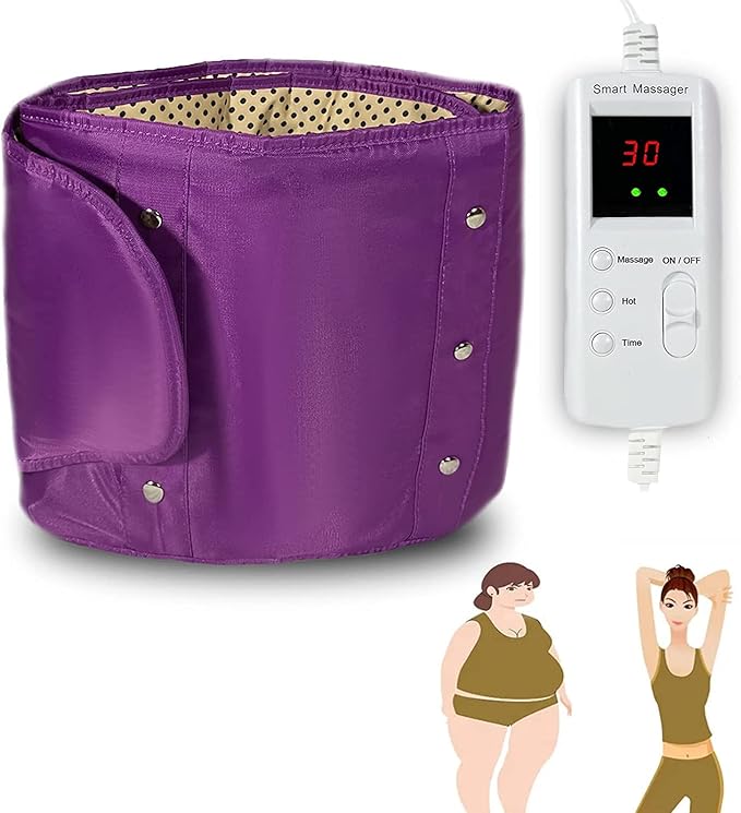 Electric Slimming Back Massager Sauna Belt 10 Vibration Massage Modes 360 ° Whole Circle Heating Machine for Waist and Abdominal Belly 7 heat levelsLower Back Massager for Pain Relief Deep Tissue