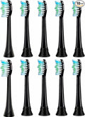 Replacement Toothbrush Heads Compatible with HANASCO H3 / H6 (10 Pack - Black)