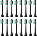 Replacement Toothbrush Head Compatible For BOMIDI TX5 Electric Toothbrush Head Soft Bristles Nozzles(16PCS BLACK)