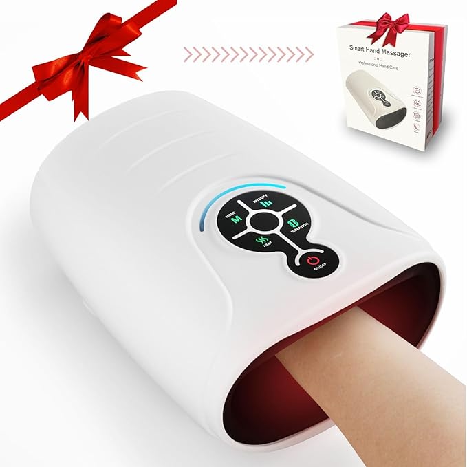 AERLANG Hand MassagerValentines Day Gifts for Her Him Birthday Gifts for Women Mom Hand Massage Machine with Heat and Compression Cordless Electric Hand Massager for Arthritis and Carpal Tunnel
